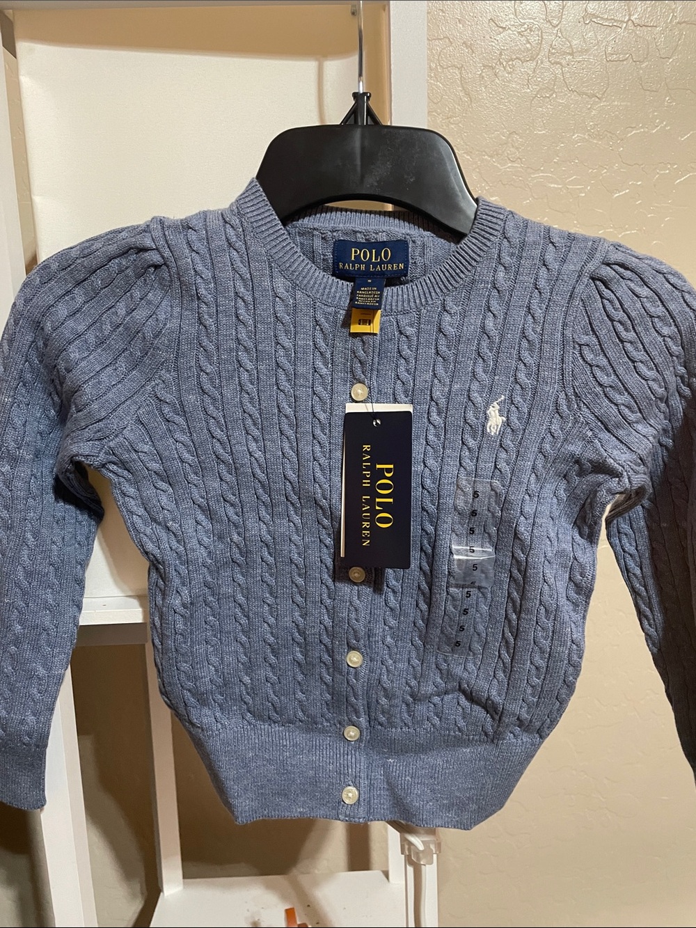 Polo by Ralph Lauren Dusty Blue Cable-Knit Cardigan